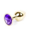 Złoty korek analny z diamentem Jewellery Gold PLUG- Purple